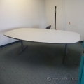 Off White 8 ft Board Room Conference Meeting Table, Grey Trim